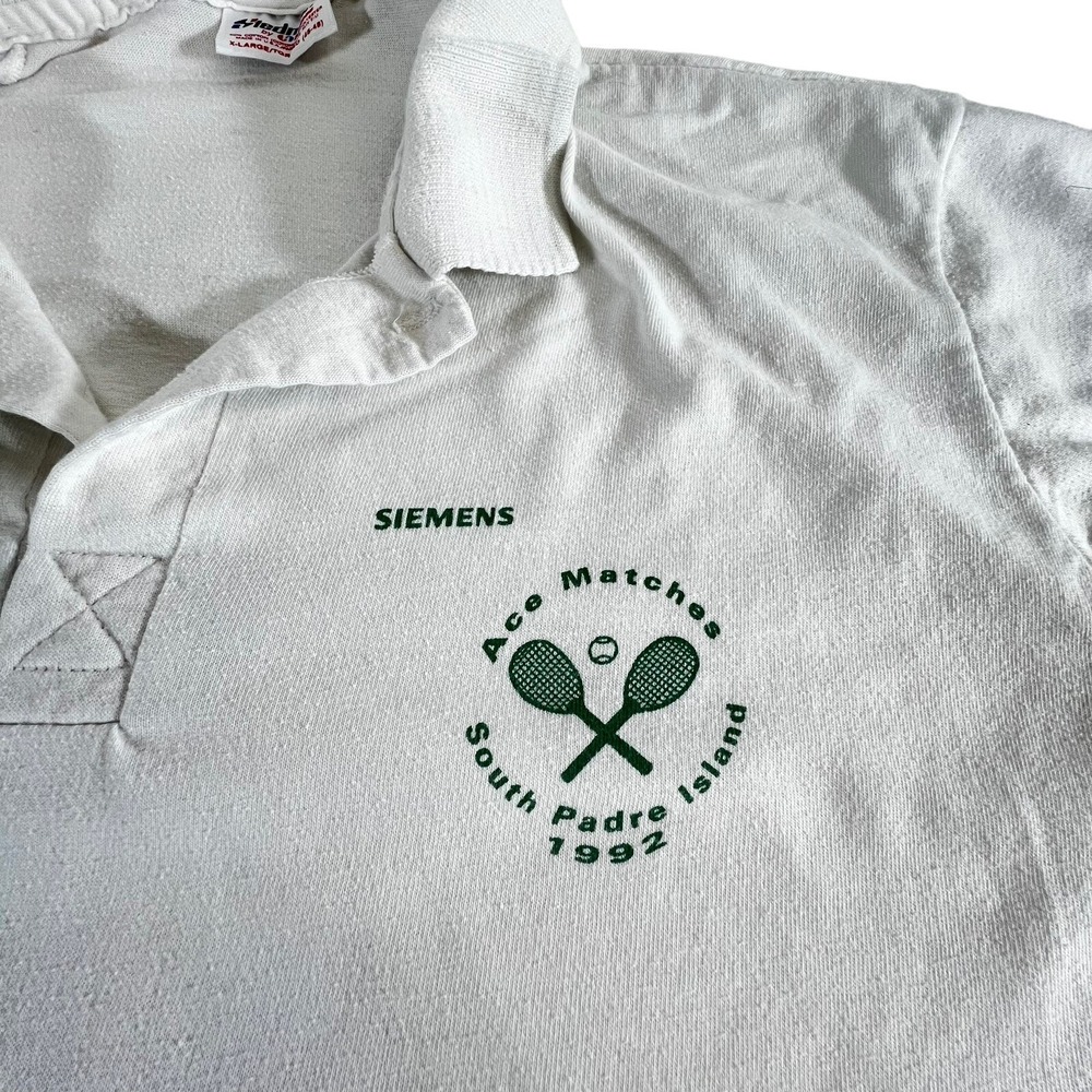 Vtg Tennis Polo Shirt Mens XL South Padre Island 90s Ace Matches Texas USA Made